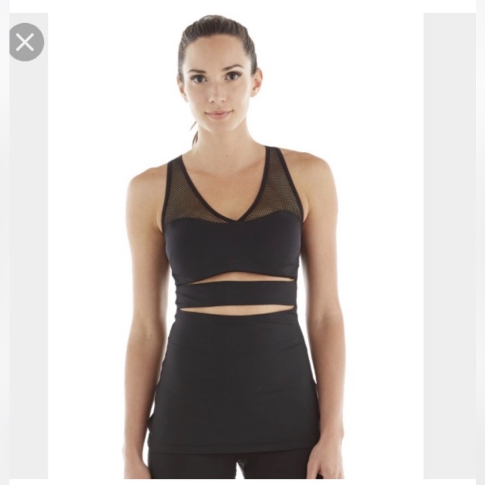 MICHI Black Mesh Cut out top